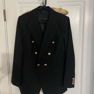 Size 10 black blazer. Banana Republic. Gold buttons. Worn once. Perfect.